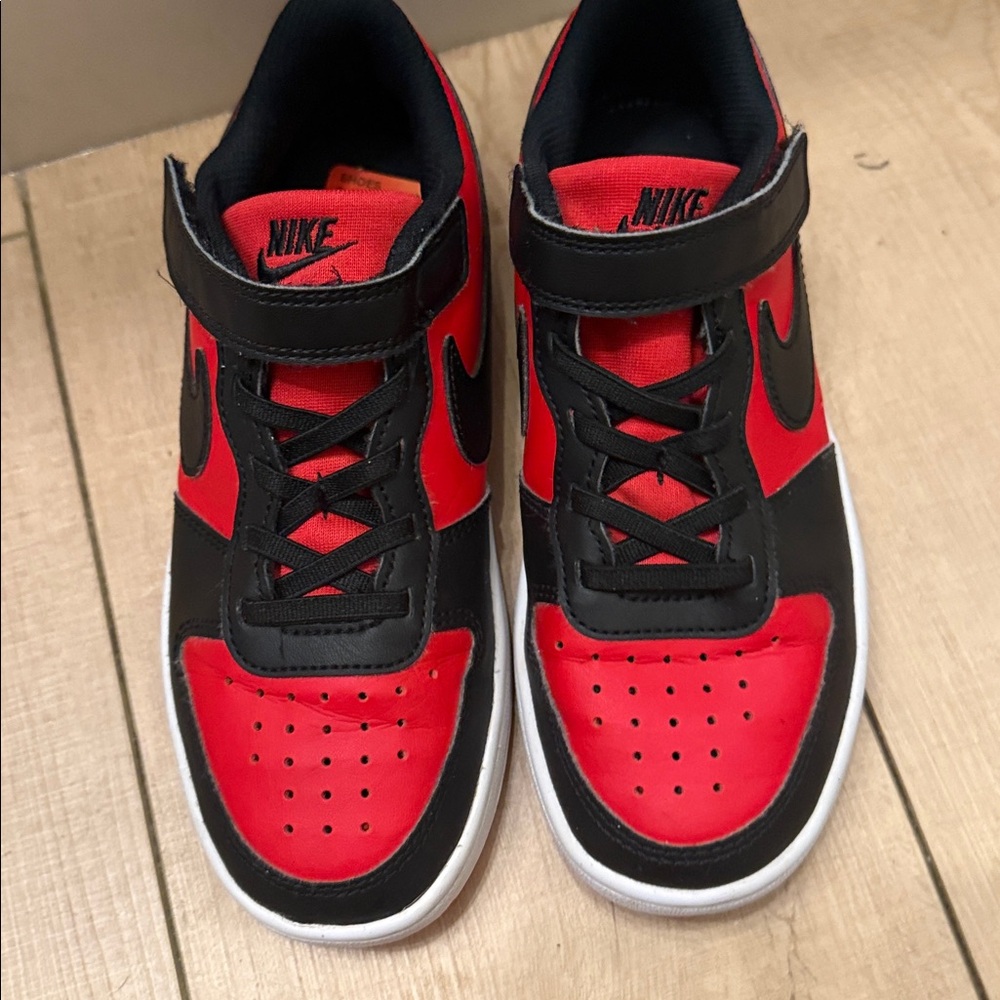 Nike Court Borough Low Kids Sneakers Black and Red